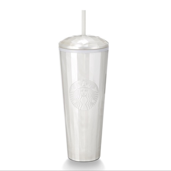 Starbucks Accessories - Starbucks Tumbler Pearl White Iridescent Cup Dome Lid 24oz NWT